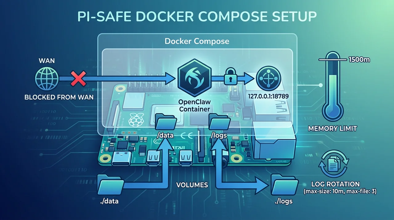 إعداد Docker Compose لـ OpenClaw على Raspberry Pi