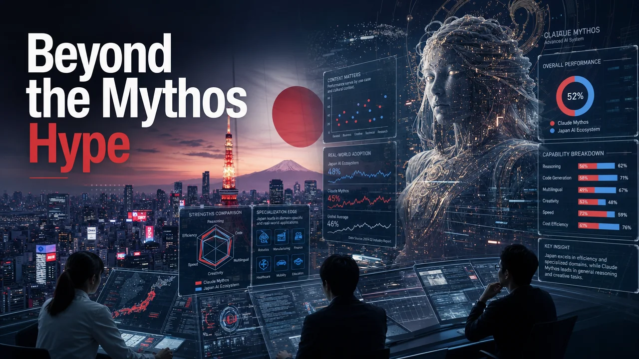 Japan vs Claude Mythos: Fugu AI Benchmarks & Cyberrisico's - ai illustratie