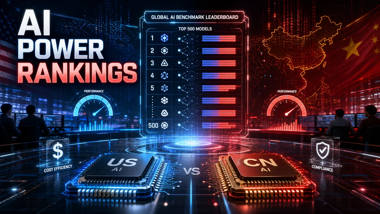 US vs China AI Race: Top 500 Open-Source Models Ranked (July 2026) - ai illustration